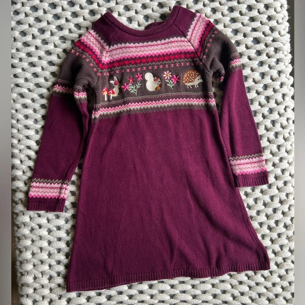 Gymboree 5T purple fall sweater dress